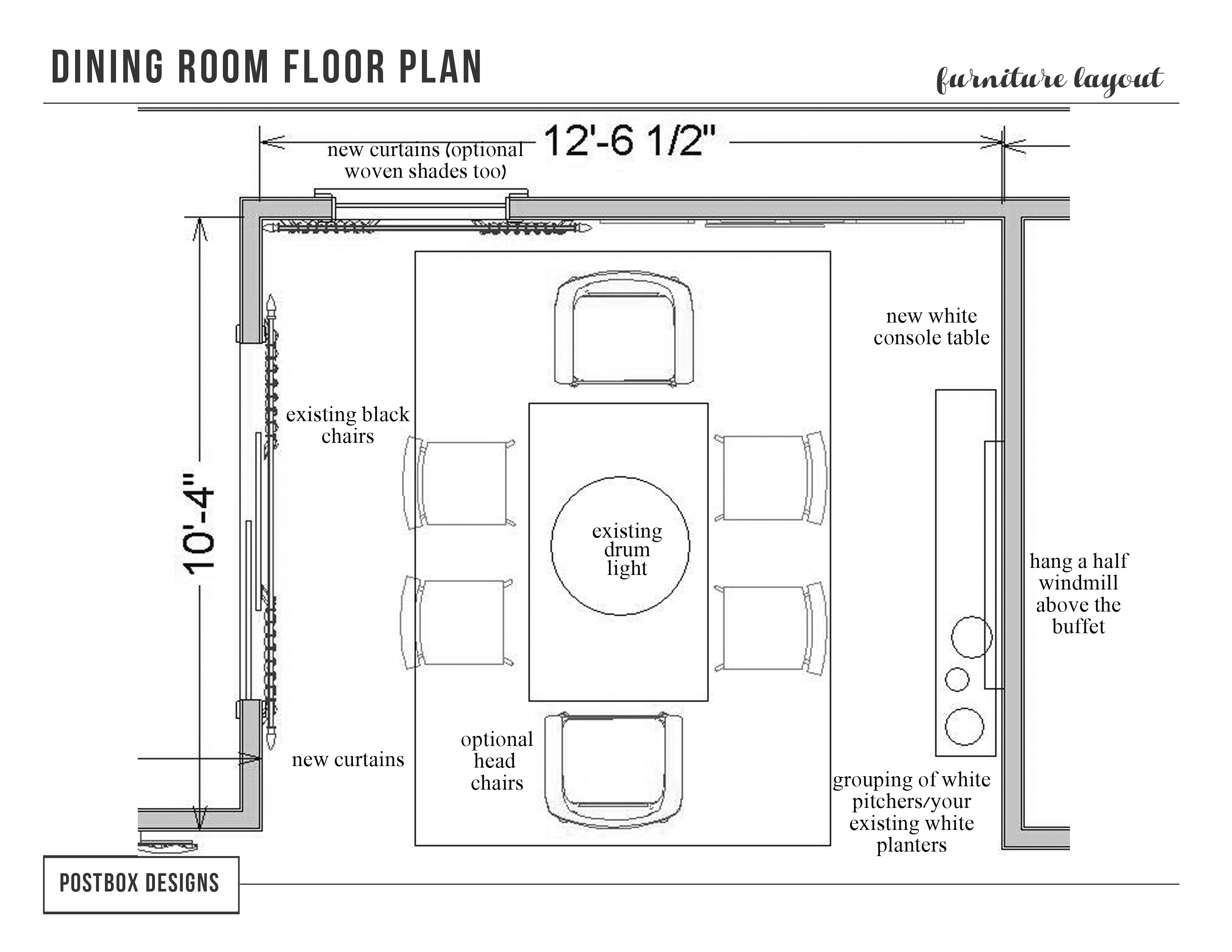 dining living room furniture floor plan