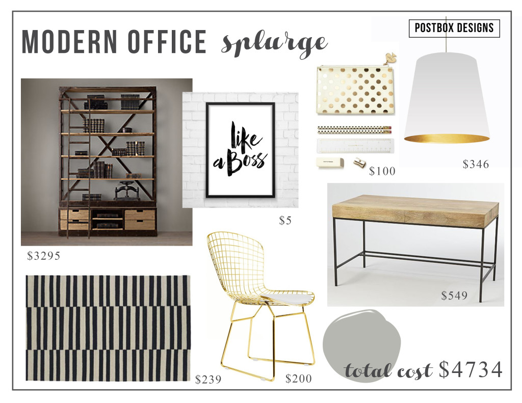 Modern Glam Office Copycat: Two Offices: 1 High & 1 Low - Postbox Designs