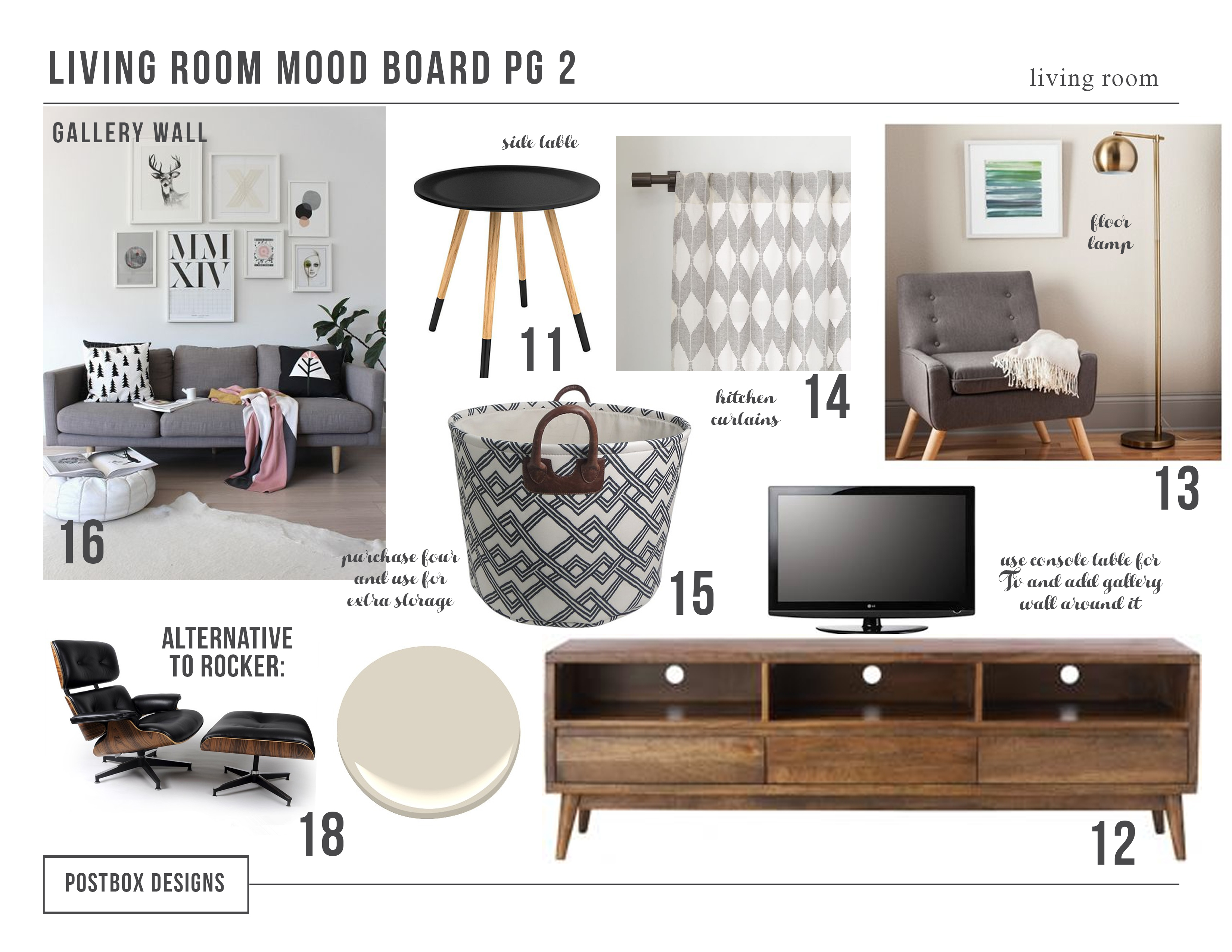 Modern Living Room Mood Board By Postbox Designs Postbox